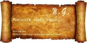 Marcsik Gyöngyi névjegykártya